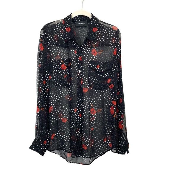 THE KOOPLES Poppy Popi Pop swiss dot Print blouse Size 2 - Picture 1 of 8